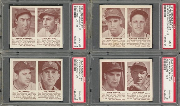 1941 Double Play PSA NM 7 and PSA NM-MT 8 Collection (7 Different) Including Ott